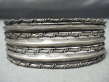 Native American Colossal Vintage Sterling Silver Twisted Rails Bracelet Old-Nativo Arts