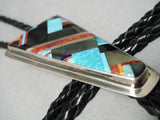 Native American Important Santo Domingo Dan Coriz Turquoise Sterling Silver Bolo Tie-Nativo Arts