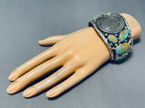Superior Vintage San Felipe Signed Royston Turquoise Silver Dollar Bracelet-Nativo Arts