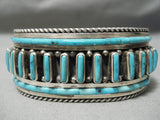 One Of Best Vintage Native American Navajo Jimmy King Turquoise Sterling Silver Bracelet Old-Nativo Arts