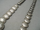 Stunning Vintage Native American Navajo Hand Tooled Sterling Silver Wheel Necklace Old-Nativo Arts