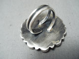 Remarkable Native American Navajo Spiny Oyster Mercury Dime Sterling Silver Ring-Nativo Arts