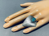 Exceptional Vintage Native American Navajo Kingman Turquoise Sterling Silver Ring-Nativo Arts