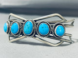 Marvelous Vintage Native American Navajo Kingman Turquoise Sterling Silver Bracelet-Nativo Arts