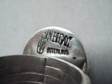 Exceptional Navajo Jet Sterling Silver Ring Native American-Nativo Arts