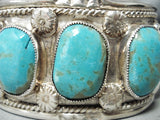 Awesome Vintage Navajo Native American Turquoise Sterling Silver Bracelet-Nativo Arts