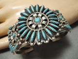 Incredible Vintage Native American Navajo Charlie John Turquoise Sterling Silver Bracelet-Nativo Arts