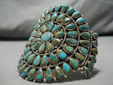 Incredible Vintage Native American Navajo Royston Turquoise Sterling Silver Cluster Earrings-Nativo Arts