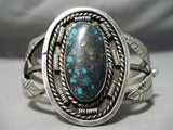 Important Vintage Native American Navajo Lander Blue Turquoise Sterling Silver Bracelet-Nativo Arts