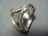 Native American One Of The Most Detailed Hand Carved Jade Inidan Head Sterling Silver Ring-Nativo Arts