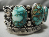 Important Vintage Native American Navajo Damale Turquoise Sterling Silver Bracelet Old Cuff-Nativo Arts