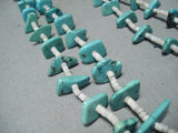 Superb Vintage Native American Navajo Turquoise Slabs White Shell Heishi Necklace-Nativo Arts