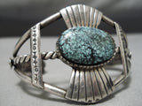 Museum Vintage Native American Navajo Spider Turquoise Sterling Silver Bracelet Old-Nativo Arts