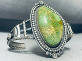 Wally Yazzie Jr Vintage Native American Navajo Royston Turquoise Sterling Silver Bracelet-Nativo Arts
