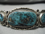 Important Vintage Native American Laguna Stevens Turquoise Sterling Silver Bracelet Old-Nativo Arts