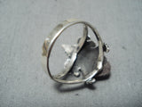 Awesome Navajo Sterling Silver Horny Toad Ring Native American-Nativo Arts