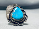 Edsitty Family Vintage Native American Navajo Turquoise Sterling Silver Ring Signed-Nativo Arts