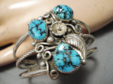 Astonishing Vintage Native American Navajo Kingman Turquoise Sterling Silver Bracelet Old-Nativo Arts