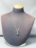 Very Unique Vintage Native American Navajo Spider Turquoise Inlay Sterling Silver Necklace-Nativo Arts