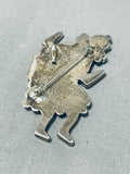 Gary Vacit Vintage Native American Zuni Turquoise Sterling Silver Rainbow Man Pin/pendant-Nativo Arts