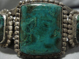 Best Vintage Native American Navajo Chrysocolla Sterling Silver 1930's Bracelet-Nativo Arts