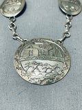 Longer Quite Detailed Vintage Native American Navajo Sterling Silver Necklace- Amazing-Nativo Arts