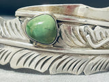 Important Vintage Native American Navajo Damale Turquoise Sterling Silver Bangle Bracelet Signed-Nativo Arts