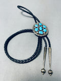 Superb Vintage Native American Navajo 7 Kingman Turquoise Sterling Silver Bolo-Nativo Arts
