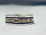 Spectacular Vintage Native American Navajo 14k Gold Sterling Silver Ring-Nativo Arts