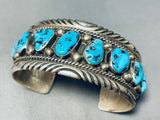 Important Vintage Native American Navajo Tom Moore Turquoise Sterling Silver Bracelet-Nativo Arts