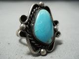Old Morenci Turquoise Vintage Navajo Sterling Silver Native American Ring-Nativo Arts