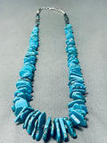 Tremendous Vintage Native American Navajo Kingman Turquoise Sterling Silver Necklace-Nativo Arts