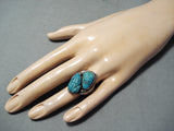 One Of The Best Vintage Native American Zuni Frog Fetish Sterling Silver Ring Old-Nativo Arts
