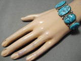 Amazing Vintage Native American Navajo Sleeping Beauty Turquoise Sterling Silver Bracelet-Nativo Arts