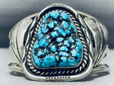 Seafoam Turquoise Vintage Native American Navajo Sterling Silver Bracelet-Nativo Arts