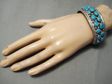 Amazing Tommy David Vintage Native American Navajo Sky Blue Turquoise Sterling Silver Bracelet-Nativo Arts