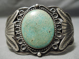 Earlier 1900's Vintage Native American Navajo Cerrillos Turquoise Sterling Silver Bracelet Old-Nativo Arts