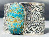 Phenomenal San Felipe Signed 8 Turquoise Sterling Silver Gigantic Bracelet-Nativo Arts