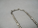 Opulent Vintage Native American Navajo Gaspeite Sterling Silver Necklace Old-Nativo Arts
