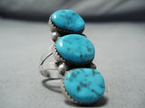 Benny Touchine Vintage Native American Navajo Turquoise Sterling Silver Ring-Nativo Arts