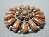 Wonderful Vintange Zuni Coral Sterling Silver Pin/ Pendant Native American-Nativo Arts