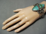 Signed Rare Turquoise Vintage Native American Navajo Royston Sterling Silver Bracelet-Nativo Arts