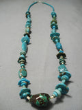 Incredible Vintage Native American Navajo Turquoise Heishi Sterling Silver Necklace Old-Nativo Arts