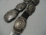Marvelous Vintage Native American Navajo Hand Wrought Sterling Silver Concho Belt Old-Nativo Arts