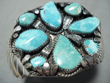 Vivid Carico Lake Turquoise Vintage Native American Navajo Sterling Silver Bracelet Old-Nativo Arts