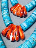 Native American One Of The Best Ever Santo Domingo Turquoise Disc Sterling Silver Necklace-Nativo Arts