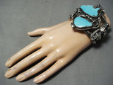Best Heavy Vintage Native American Navajo Turquoise Sterling Silver Slag Bracelet-Nativo Arts