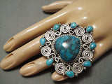 Very Important Huge Native American Navajo Tonya Rafael Turquoise Heart Sterling Silver Ring-Nativo Arts