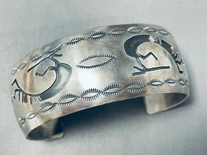 Authentic Native American Navajo Sterling Silver Kokopelli Bracelet-Nativo Arts