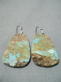 Huge Slab Turquoise #8 Sterling Silver Native American Earrings-Nativo Arts